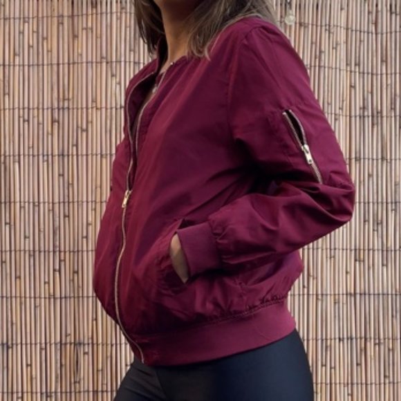 INSO - Maroon Bomber jacket - size Large - Picture 3 of 4